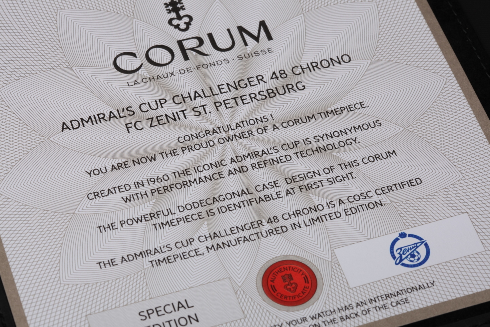 Corum Admiral Cup FC Zenit Chronograph 48