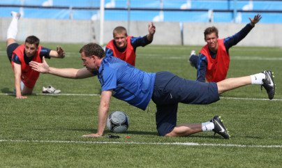Первая тренировка футболистов молодежного состава в сезоне 2012—13
