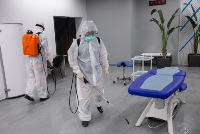 Дезинфекция стадиона перед матчем «Зенит» — «Крылья Советов»