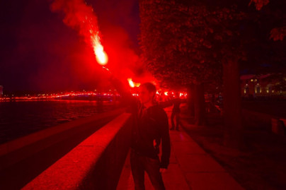 Северная столица на одну ночь превратится в сине-бело-голубой город