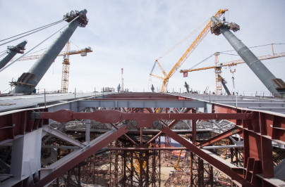 Строительство стадиона на Крестовском острове: Июнь 2015 года