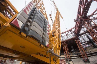 Строительство стадиона на Крестовском острове: Июнь 2015 года