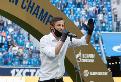 Церемония награждения команды «Зенит» золотыми медалями и кубком чемпиона России