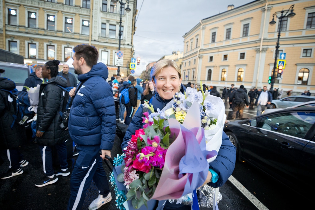 Встреча женской команды «Зенит» на Московском  вокзале
