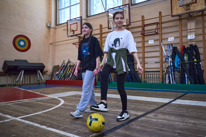 Мастер-класс футболистов молодежной команды«Зенит» в школе 69
