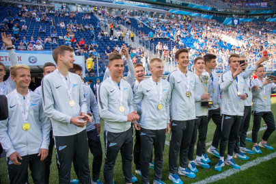 Церемония чествования победителей первенства России по футболу U-16