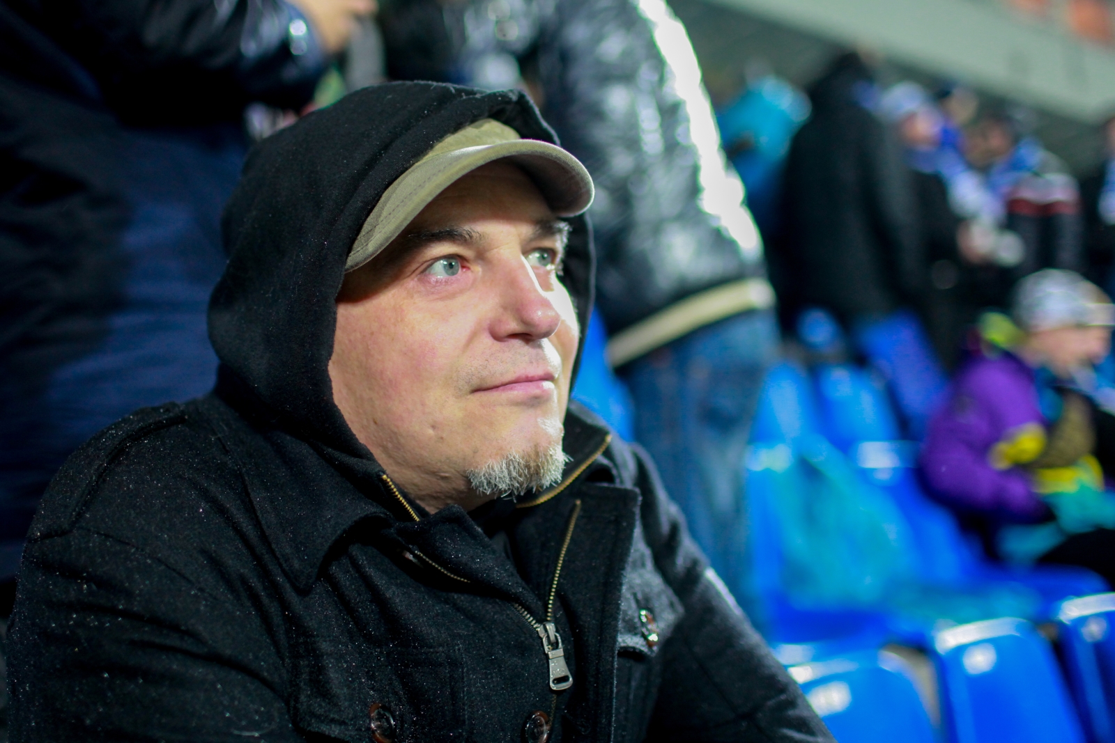 Николай Копейкин, художник и болельщик Зенита на матче Лиги чемпионов УЕФА «Зенит» — «Андерлехт»