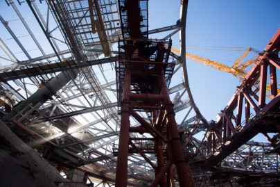 Строительство стадиона на Крестовском острове: март 2015 года