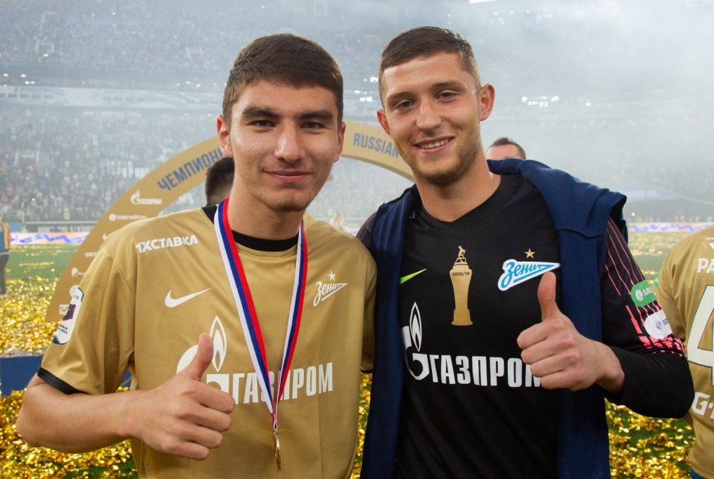Церемония награждения команды «Зенит» золотыми медалями и кубком чемпиона России