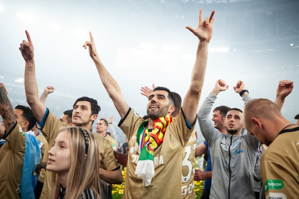 Церемония вручения кубка и золотых медалей чемпионов Российской Премьер-Лиги 2018/19