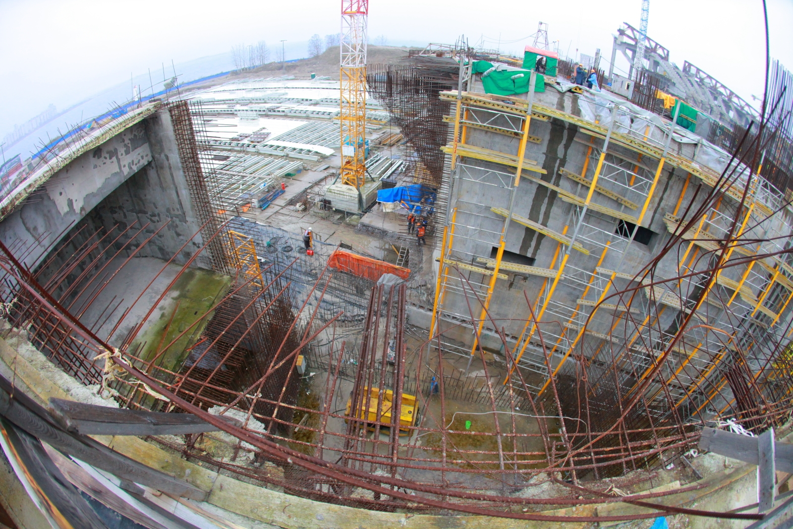 Строительство стадиона на Крестовском острове. Ноябрь 2012 года