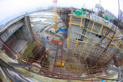 Строительство стадиона на Крестовском острове. Ноябрь 2012 года