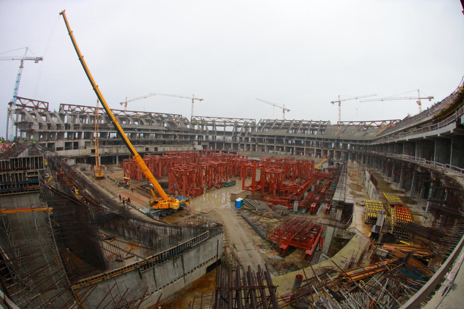 Строительство стадиона на Крестовском острове. Ноябрь 2012 года