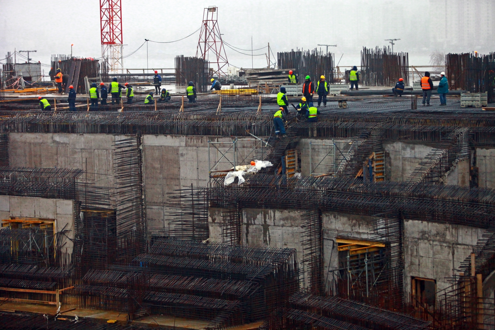 Строительство стадиона на Крестовском острове. Ноябрь 2012 года