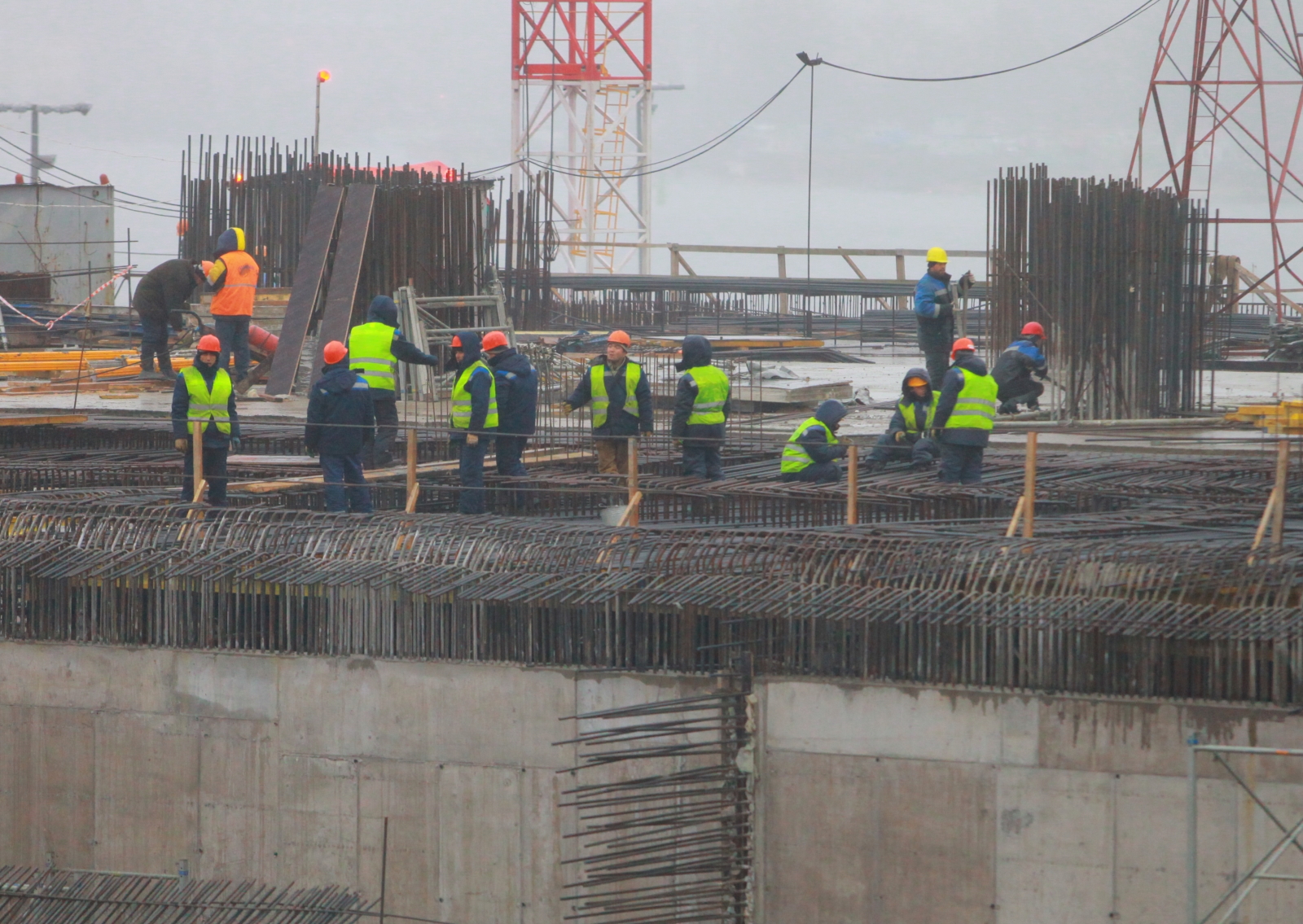 Строительство стадиона на Крестовском острове. Ноябрь 2012 года