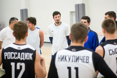 Совместная тренировка зенитовцев и участников Матча Звезд Ассоциации студенческого баскетбола.