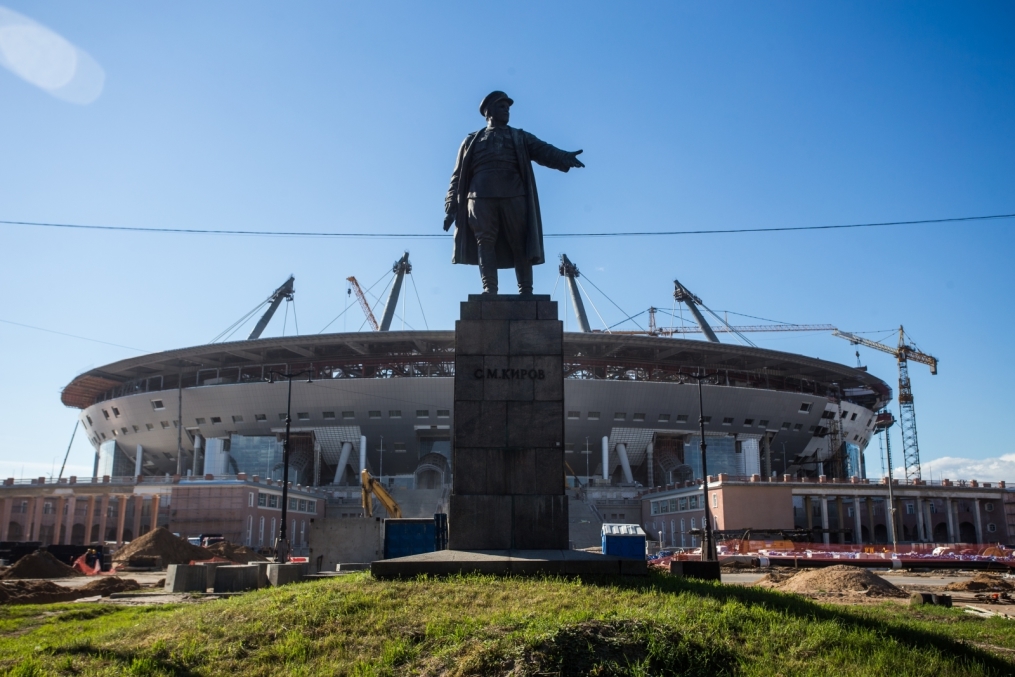 Строительство стадиона на Крестовском острове: Август 2015 года