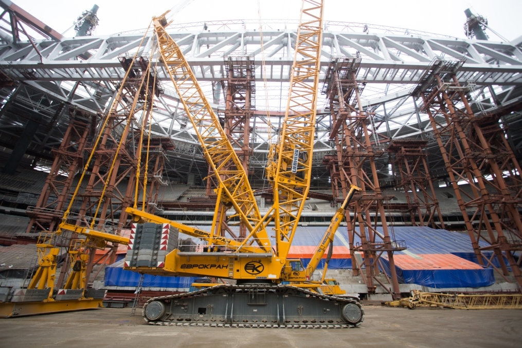 Строительство стадиона на Крестовском острове: Август 2015 года