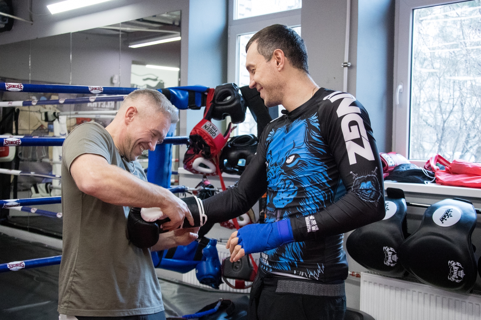 Совместная тренировка бойца UFC Александра Волкова и Артема Дзюбы
